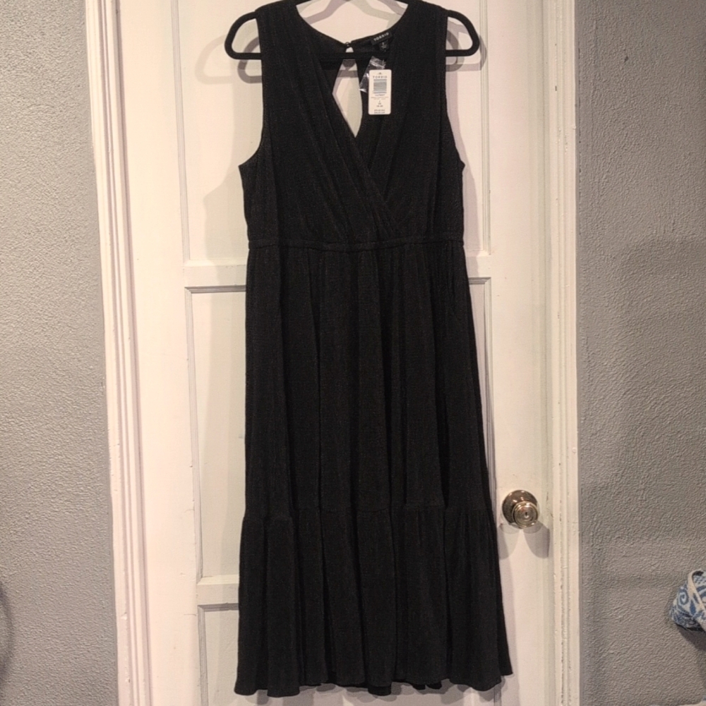 NWT Torrid Black Slinky Crinkle Knit Surplice Dress